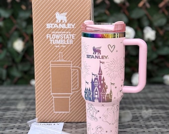 Pink Stanley 40oz Tumbler laser engraved