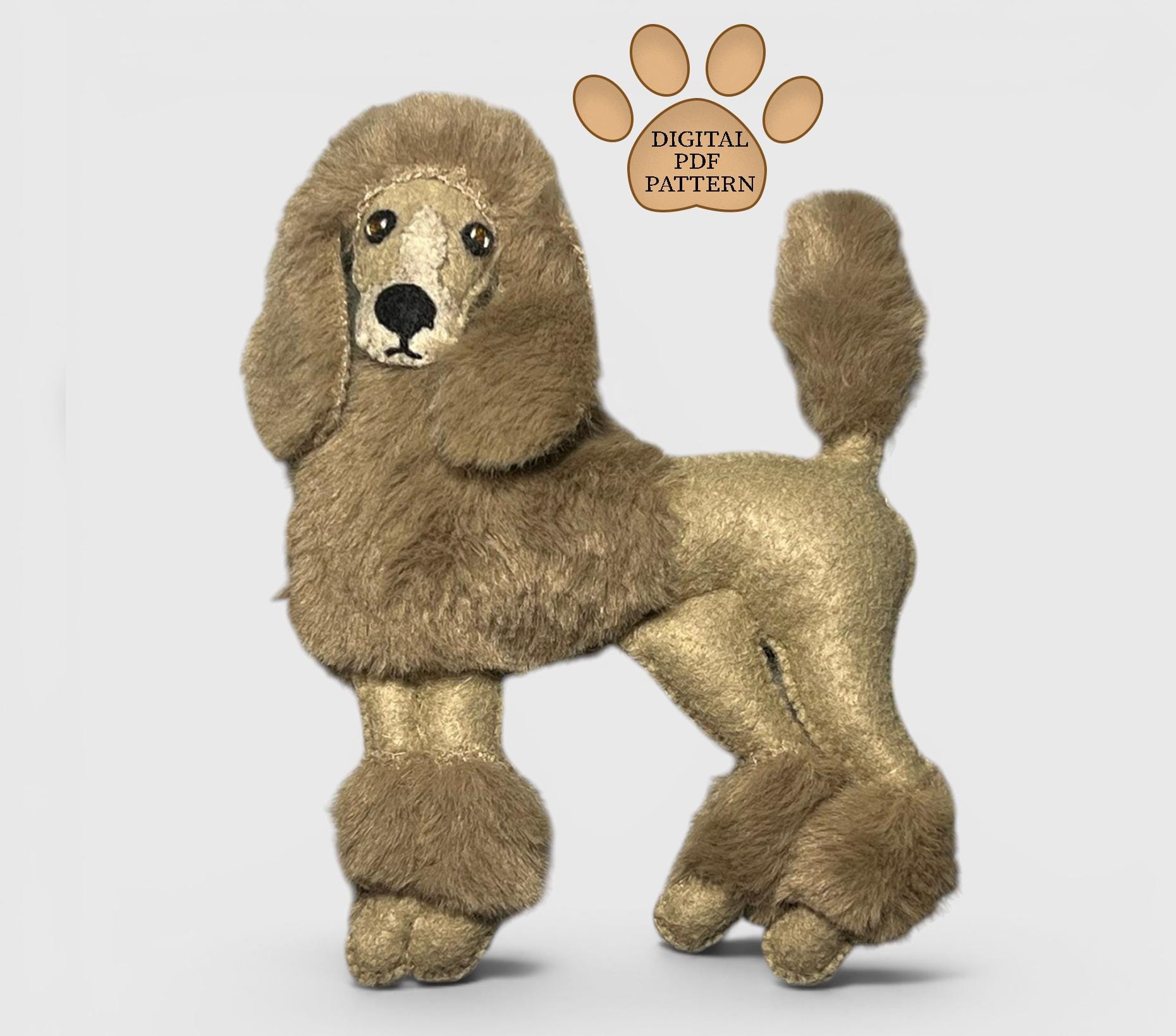 Felt POODLE Dog * Digital Sewing Pattern * 2D Patterns - Etsy