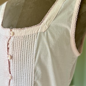 Camisón/vestido de casa/enagua vintage Laura Ashley PINK con pliegues - Talla mediana