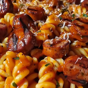 Receta de pasta con salchicha barbacoa y miel en una sola olla (Descarga digital)