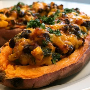 Sweet Potato Boats Recipe PDF, Healthy Stuffed Sweet Potatoes, High Protein Dinner (Digital Download)