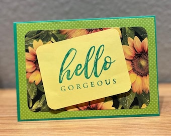 Biglietto di auguri con girasole: Ciao, Senza un motivo particolare, Design allegro