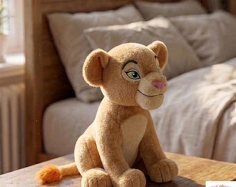 Cute Lion Cub Plush Toy 30cm, Soft Stuffed Animal Baby Lion Gift for Kids Christmas Present