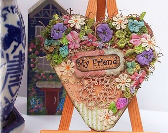 MY FRIEND - Large Floral Heart Fridge Magnet, Inspirational, Gift,  Strong Magnet, Handmade in Australia