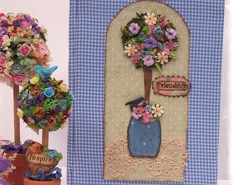 FLORAL TOPIARY JOURNAL -  Friendship, Handmade Lined, machine stitched, Made in Australia