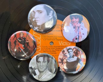 Botones con alfiler de Elvis