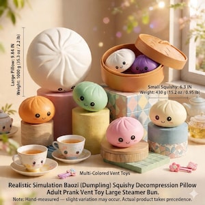 Lindos juguetes blandos con forma de empanadilla y caritas sonrientes para aliviar el estrés. Adorables pelotas antiestrés con temática de comida para la ansiedad y el juego sensorial.