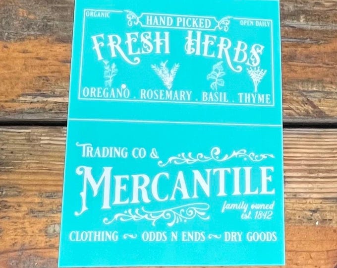 Reusable and Washable Silk Screen Stencil Sheet (8.5" x 11") 2 Designs  - Rustic Country Farmhouse