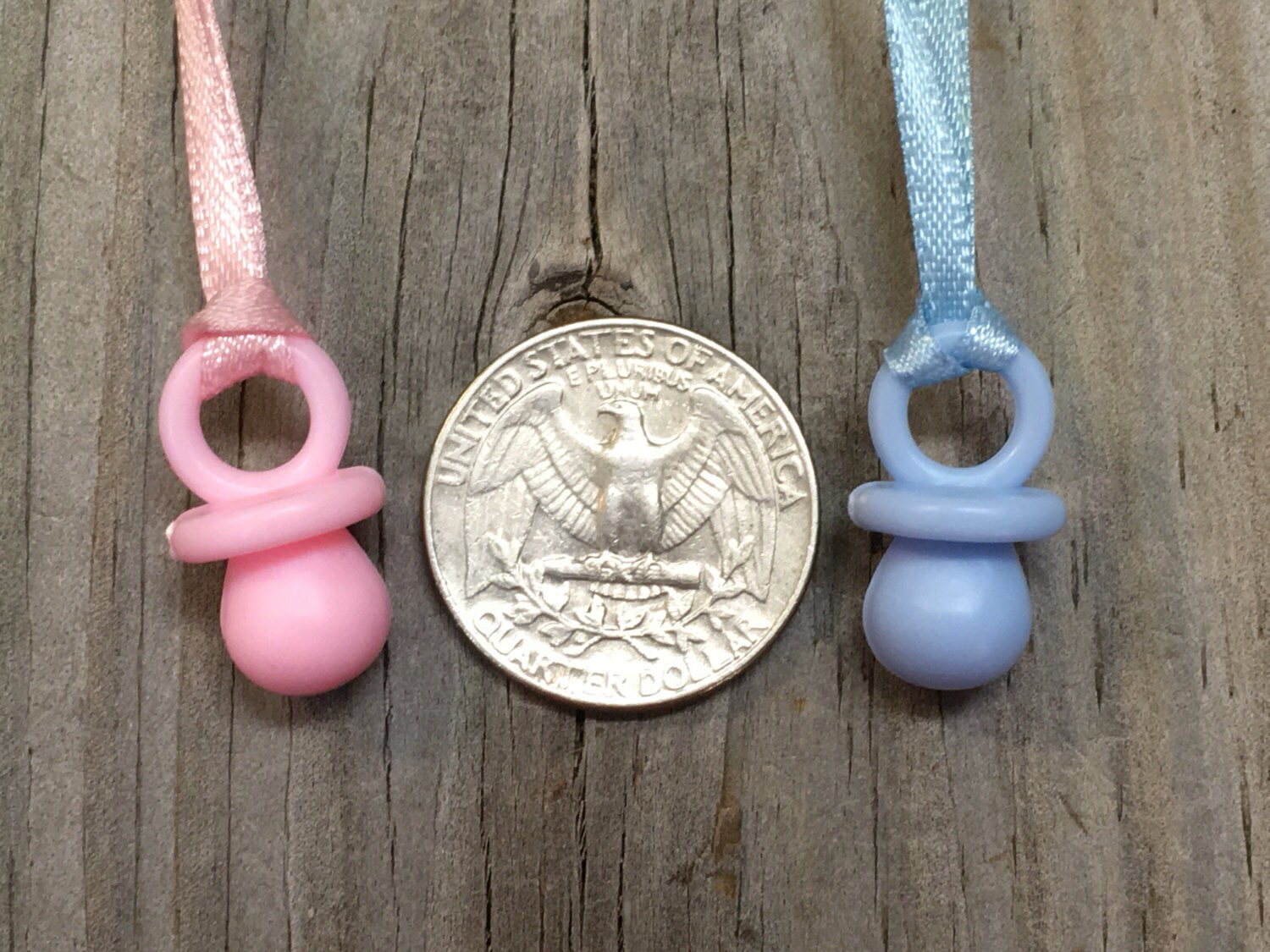12 Baby Pacifier Favor Charm Necklaces in Pink AND Blue Etsy