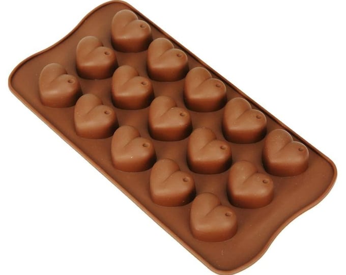 15 Cavity Heart Silicone Mold – Baking, Chocolate, Soap, Candle, Resin