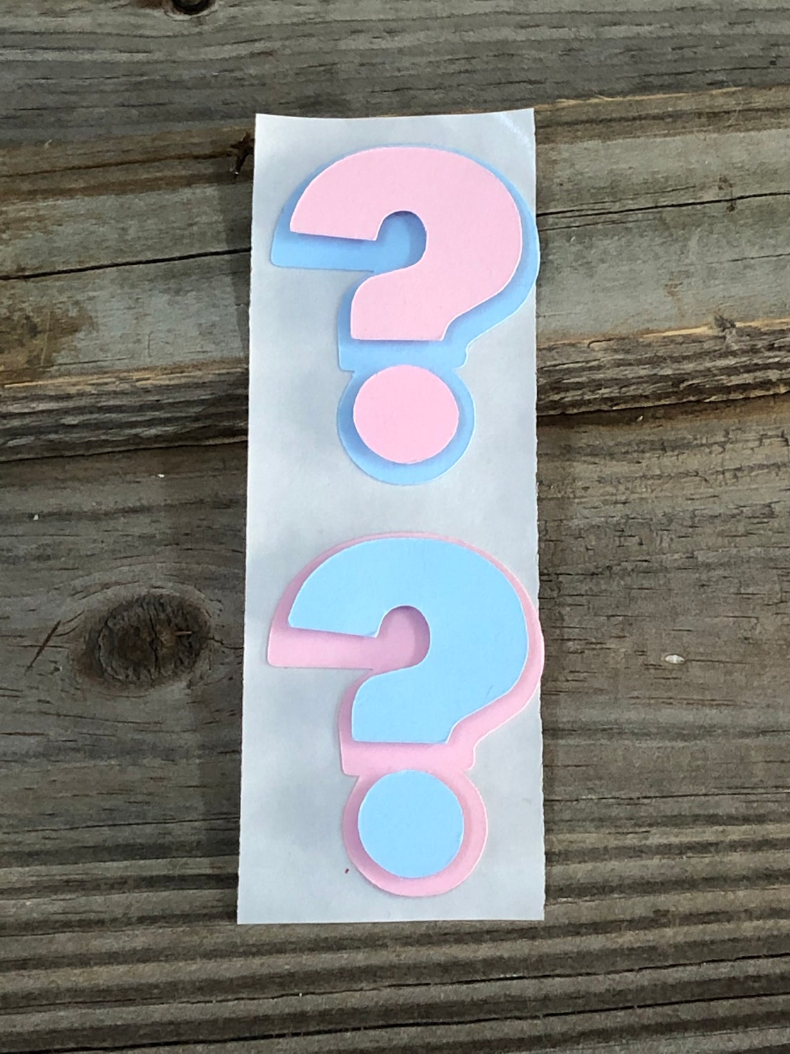 Set of 12 GENDER REVEAL Baby Pink and Baby Blue Question Mark Etsy