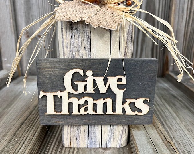 7" Tall Fall Wooden Pumpkin Block Decoration - Farmhouse - Rustic - Country - Tier Tray - Accent Piece - Handmade - Thanksgiving
