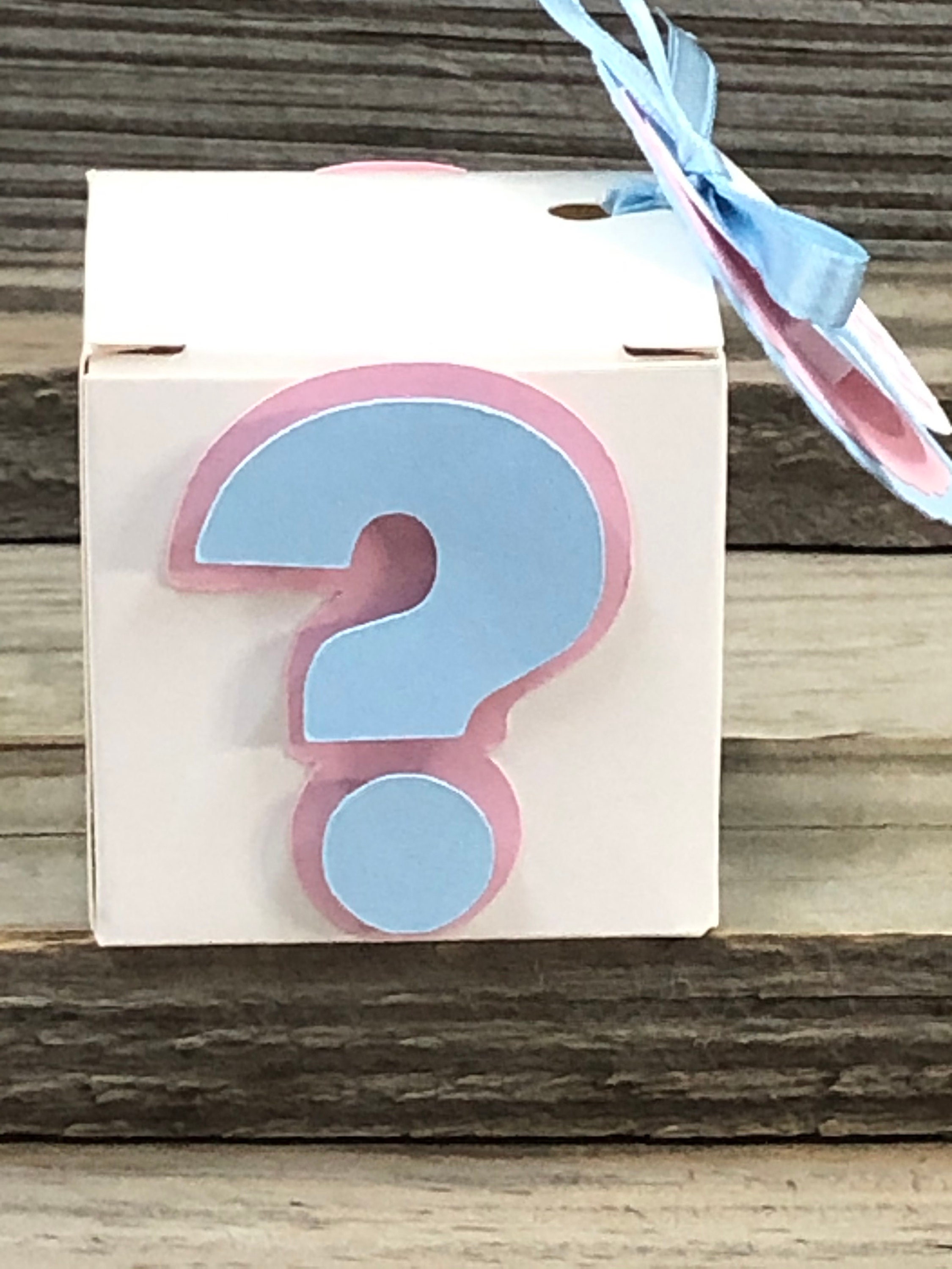 Set of 12 GENDER REVEAL Baby Pink and Baby Blue Question Mark Etsy