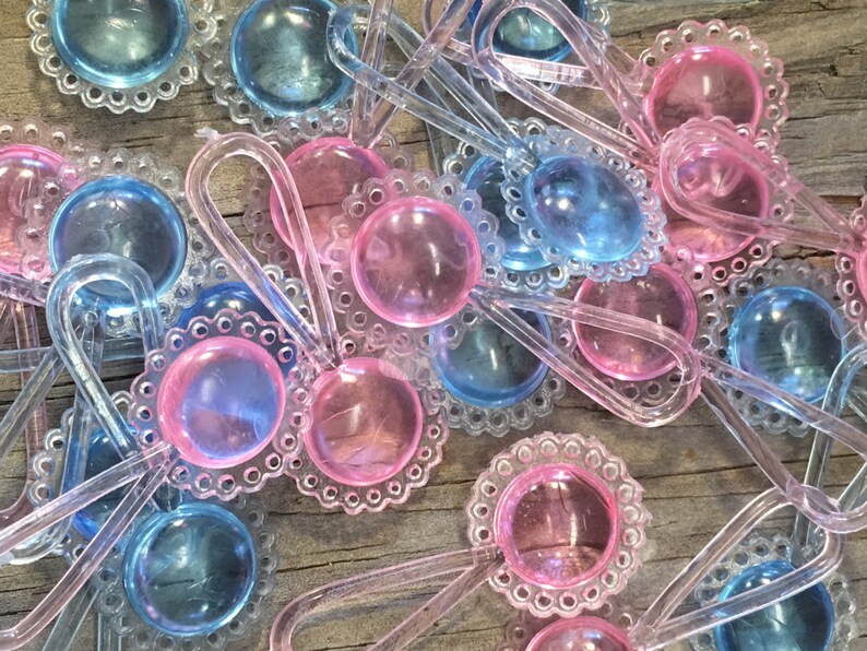 24 Acrylic Baby Rattle Favors in Pink AND Blue Gender Etsy