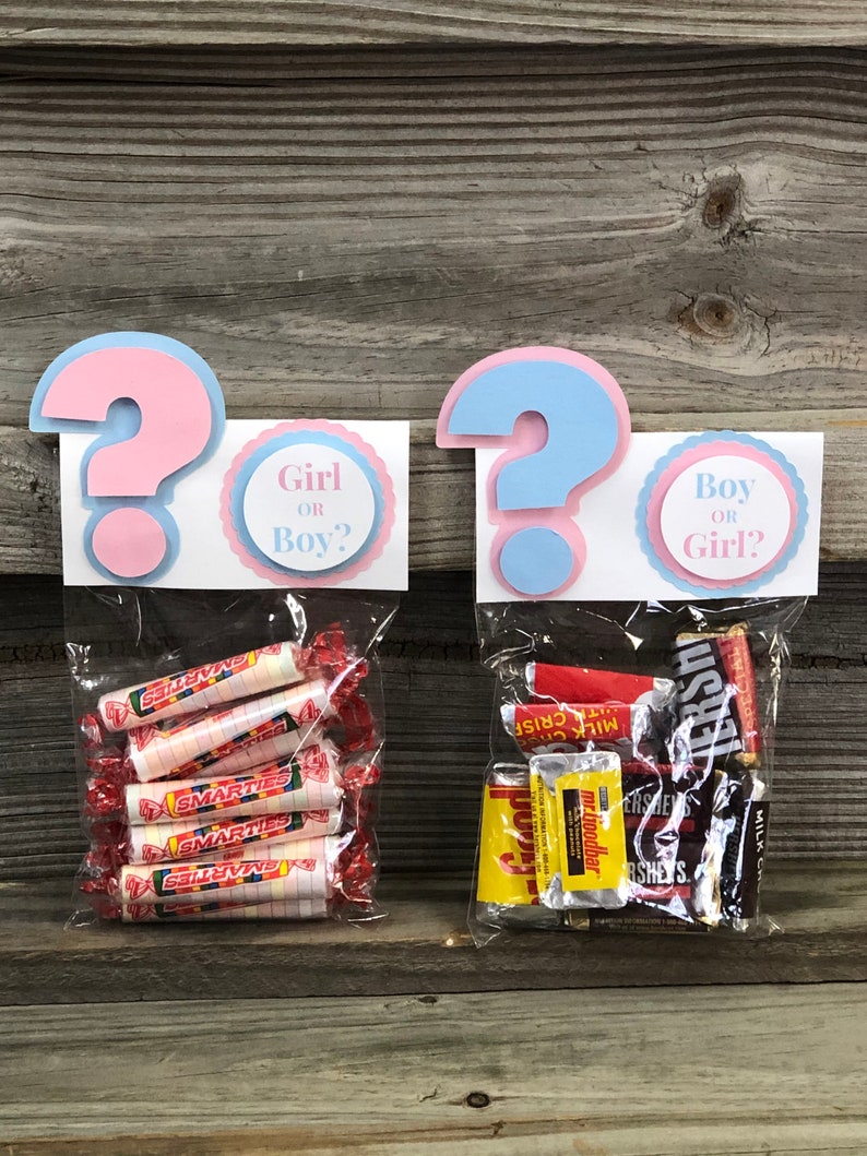 Set of 12 GENDER REVEAL Baby Pink and Baby Blue Question Mark Etsy