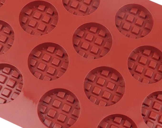 18 Cavity Mini Waffle Silicone Mold - Baking, Chocolate, Soap and Candle Making, Fake Treats