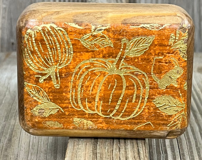 3 1/2" Fall Themed Wooden Decoration - Farmhouse - Rustic - Country - Pumpkin - Tier Tray - Accent Piece - Handmade