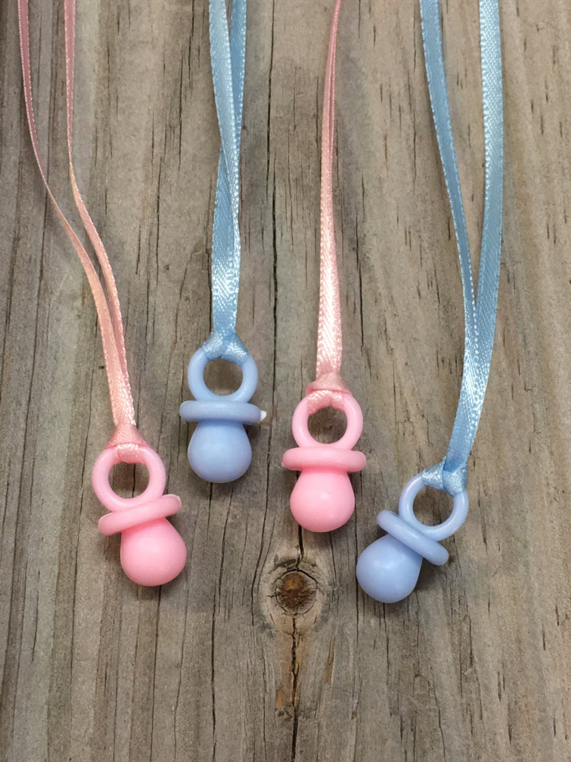 12 Baby Pacifier Favor Charm Necklaces in Pink AND Blue Etsy