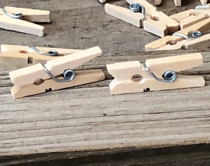 1" Long Wooden MINI Clothespins - Games/Gift Tags/Table Scatter/Decorations/Favors/Scrapbook  - Baby Shower/Birthday/Wedding