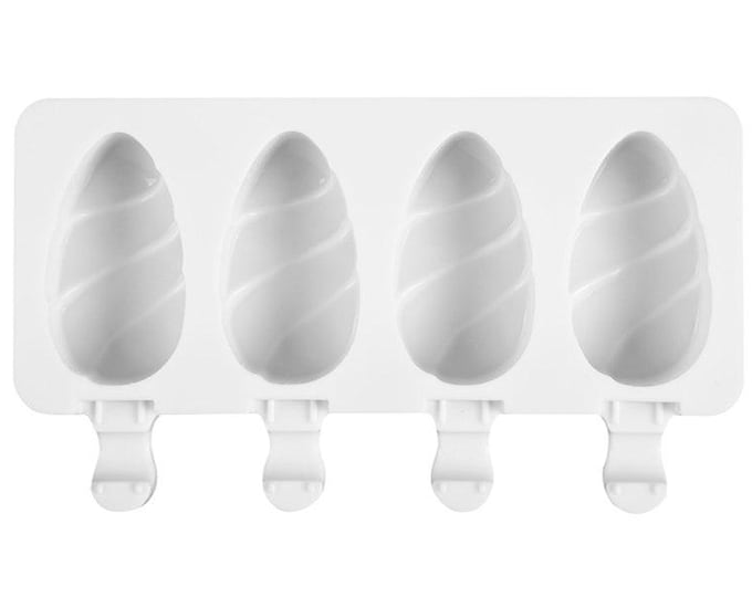 4 Cavity Oval Egg Shaped Popsicle Silicone Mold – Baking, Chocolate, Soap, Candle, Resin