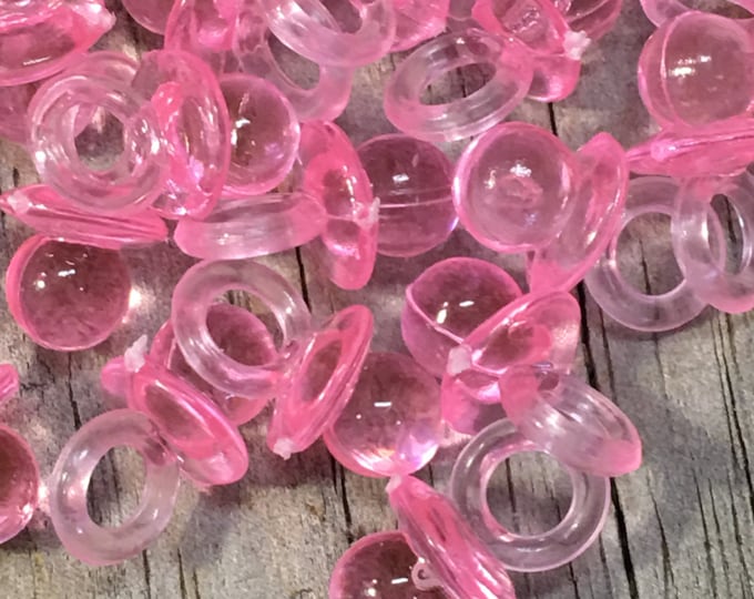 MICRO MINI Acrylic Pacifiers - Pink - Baby Girl - Games/Gift Tags/Table Scatter/Decorations/Favors/Scrapbook/Ornaments  -Baby Shower
