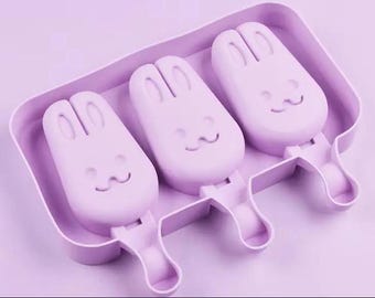3 Cavity Bunny Head Popsicle Silicone Mold – Baking, Chocolate, Resin, Soap, Candle, Fondant