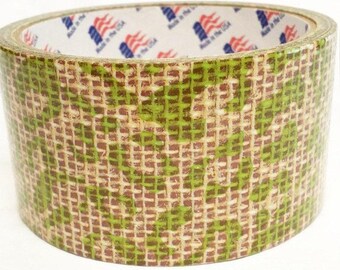 Roll of Fashion Burlap Duct Tape - Lime Green Cheetah (10 yards)