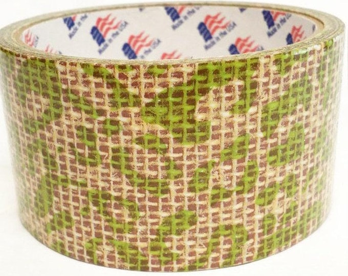 Roll of Fashion Burlap Duct Tape - Lime Green Cheetah (10 yards)