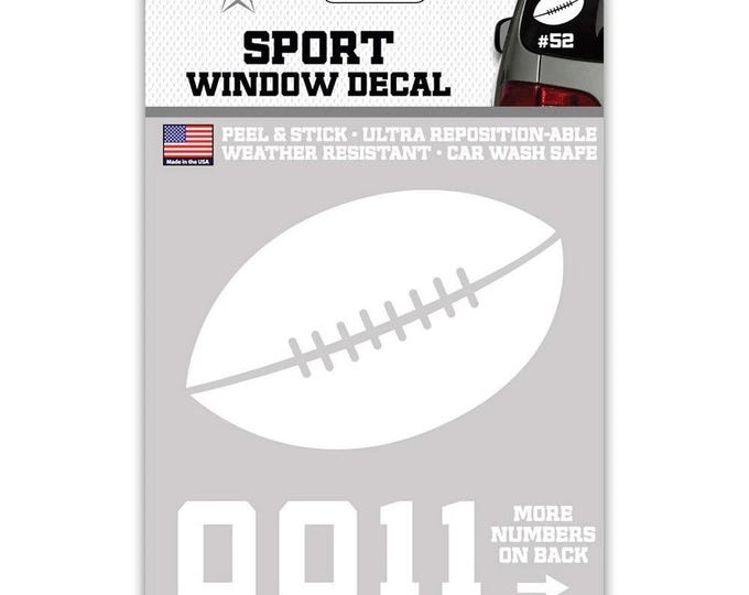 Sport Window Decal - Football with Numbers