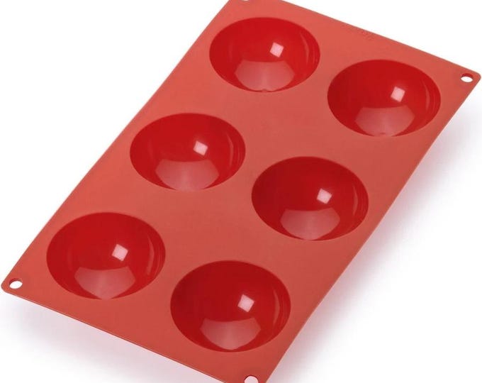 2 Pack - 6 Cavity Half Circle Silicone Molds – Baking, Chocolate, Soap, Resin, Candle Making