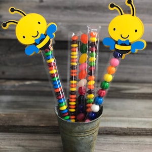 Set of 12 -Yellow, Black & Bright Blue BUMBLE BEE Clips-Baby Shower/Birthday Party Favors/Decorations-Boy Bee-Favor Bags Are Included