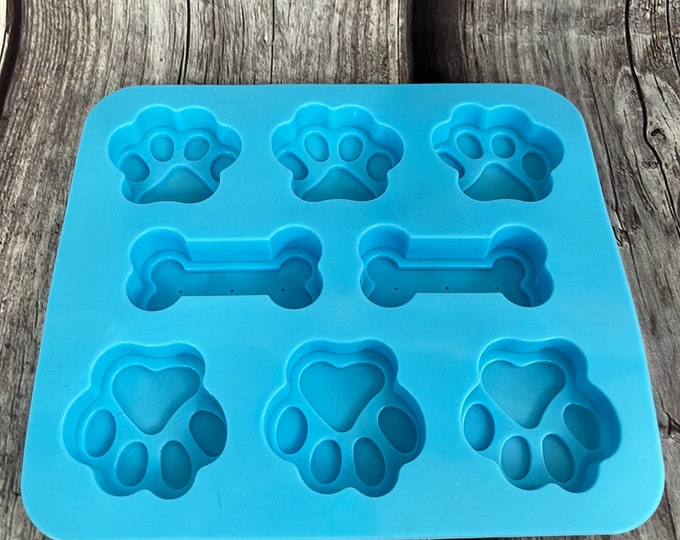 Paws and Bones Silicon Mold - Chocolate -  Candy - Fake Bake - Sweet Treats - Pet Treats - Ice Cream -  Soap Making - Baking - Brand New