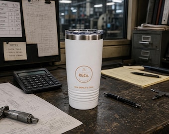 Vaso térmico "Un turno a la vez" / Regalo para maquinistas que buscan sobriedad / Aislamiento térmico de 591 ml (20 oz)