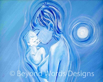 Mother and Child Fine Art Print | Birth Art | Newborn Baby | Mother's Day Gift | Newborn Art | Midwife Gift | Giclèe Print ~ Newborn Bliss