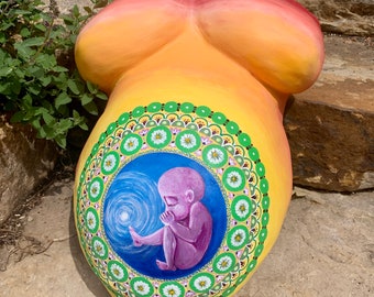 Belly Cast Custom Painting || Maternity Art || Pregnancy Artwork || Commissioned Painting on Cast