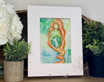 Pregnant Woman Holding the World | Fine Art Print | Maternity Art | Mother's Day Gift | print of original art ~ The World in Her Hands