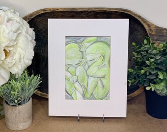 Gift for Twin Mom | Twins Fine Art Print | Multiple Pregnancy Image | Mother's Day Gift | Giclee print of original art ~ In Utero (Twins)