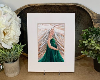 Gift for New Mom | Pregnancy Fine Art Print | Maternity Art | Motherhood | Mother's Day Gift | Giclèe print of original ~ Windswept