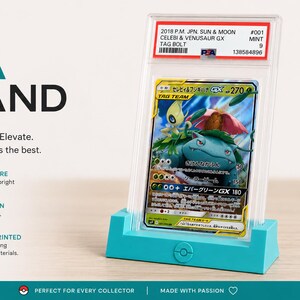 PSA-Kartenständer | 3D-gedruckter Displayhalter für bewertete Pokémon-Karten | PSA-Slab-Display | Über 14 Farben | Sammlergeschenk One Piece Magic Yu-Gi-Oh!
