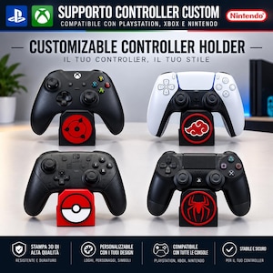 3D Custom Controller Stand | Controllerhouder voor PS5, PS4, Xbox, Nintendo Switch | Naruto, Pokémon, Spider-Man | Gamer Cadeau
