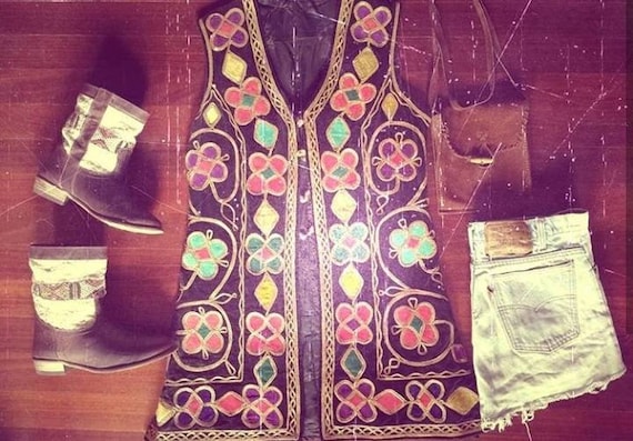 Ronstadt velvet embroidered waistcoat