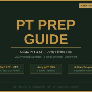 USMC PFT CFT Army Fitness Prep Guide | 8-Week Program (pdf Download)