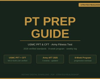 USMC PFT CFT Army Fitness Prep Guide | 8-Wochen-Programm (pdf Download)