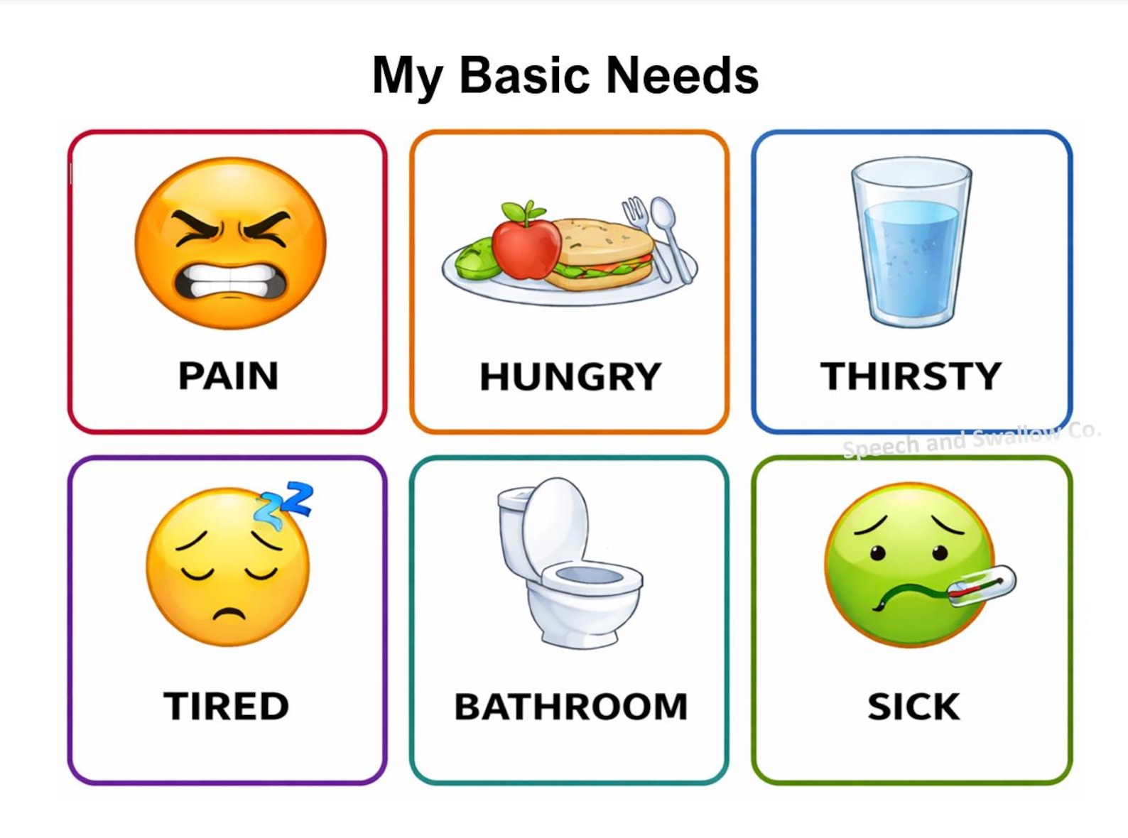 Basic Needs Communication Board for Adults- Digital Download - Etsy