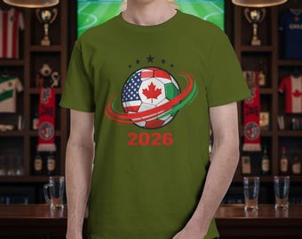 WK voetbal 2026 | T-shirt ventilator VS Canada Mexico | Aangepast voetbalcadeau katoenen shirt heren