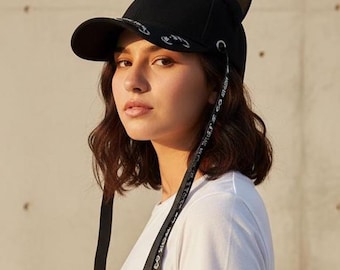 Zwarte baseballpet Cat Ears | Anime-cosplayhoed voor vrouwen | Kawaii Kitty Ear-snapback