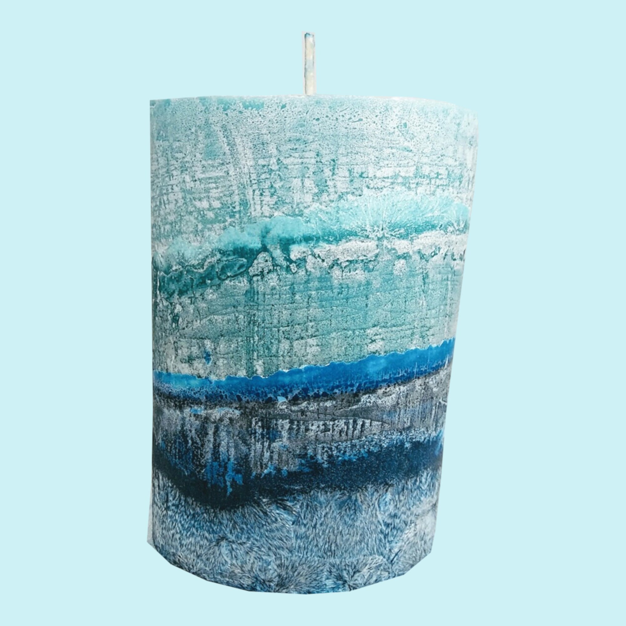 Ocean Waves Pillar Candle Etsy