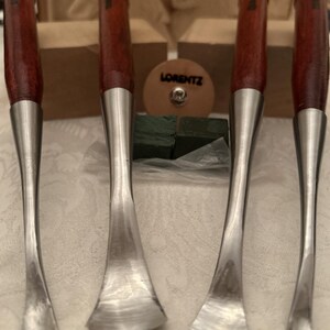 Swiss / German Style 4 Spoon Gouge Pro Set 7a/ 10, 15, 20, 25mm W/ power Strop &