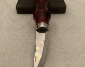 Forged, Hand Made Hand Sharpened Sloyd Cherry Stain 2.25" Wood Carving Knife
