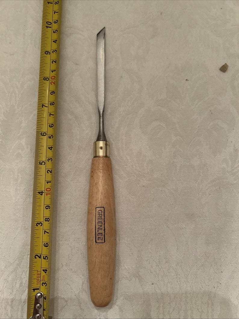 Greenlee by Marples 1/8mm Skew Carving Chisel Gouge – Vintage Woodworking Tool image 6